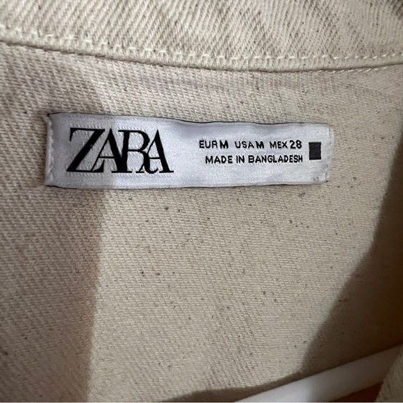 Zara Cream Denim Jacket M - Picture 3 of 9